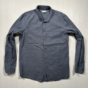 COS Mens Small Button Up Shirt Gray Minimalist Long Sleeve Cotton Casual